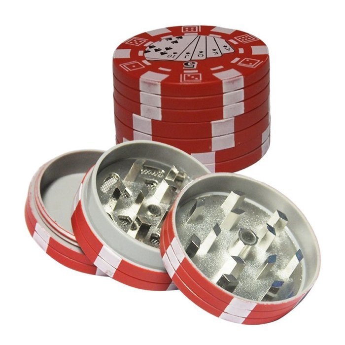 1pcs Pocket Portable Grinder, Metal Alloy 3 Layers Mini Poker Chip Style Grinder, Poker Chip Herb Tobacco Grinder... N7