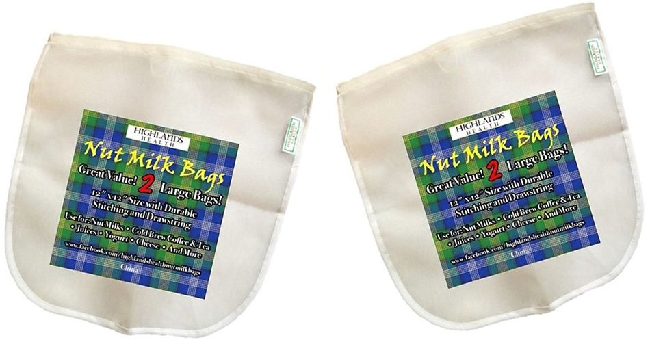 Nut Milk Bags - 2 Large 12"x12" - Reusable Commercial Grade Fine Nylon Mesh - Pulp Free Almond Milk - Tea and...