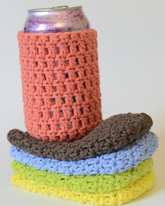 Crochet Can Cozy - Football Gift - Beer Can Sleeve N5
