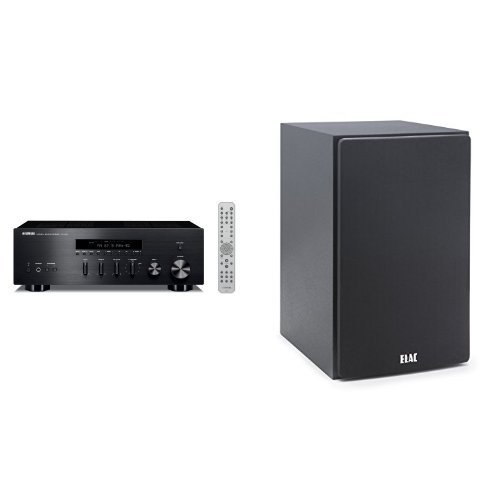 Yamaha R-S300BL Stereo Receiver (Black) with a pair of ELAC B5 Debut Series 5.25" Bookshelf Speakers by Andrew...