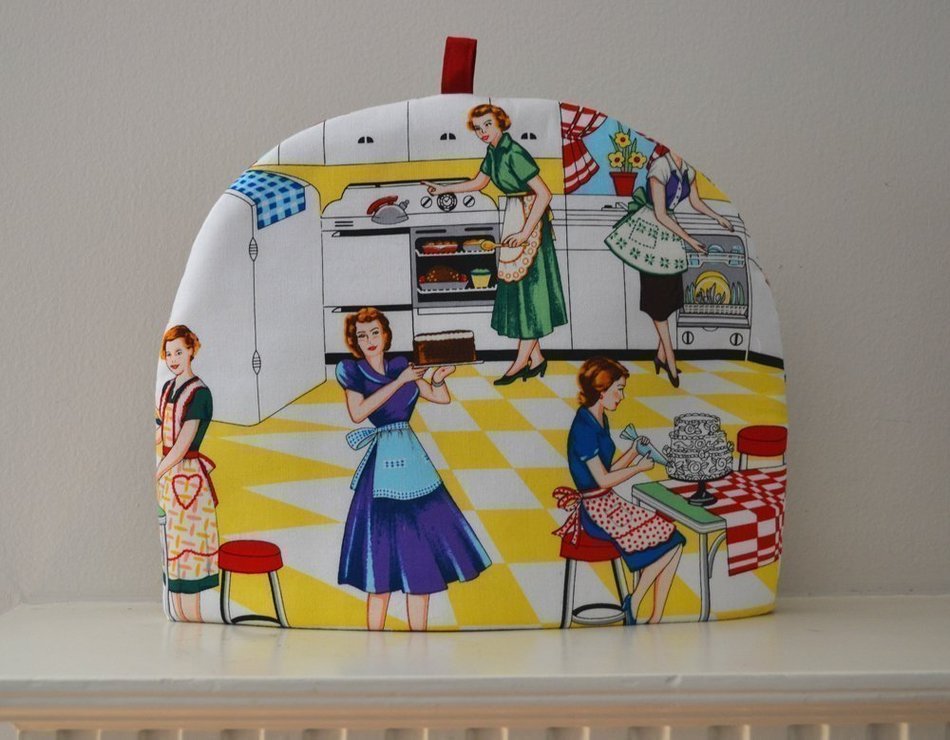 Artisanal Tea Cozie - Retro Home Ec Cake Baking N3