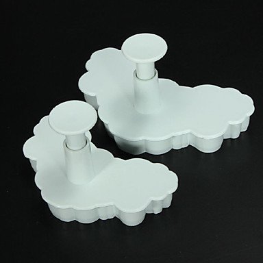 Sher Lace Cake Cookie Sugarcraft Decorating Tool Mold Mould Plunger Cutter,Set of 2 N4
