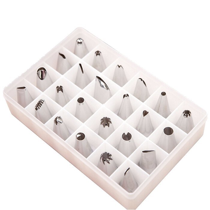 Gabkey Professional 24pcs Stainless Steel Icing Piping Nozzle Decorating mouth Cupcakes Decorating,Sugarcraft... N8