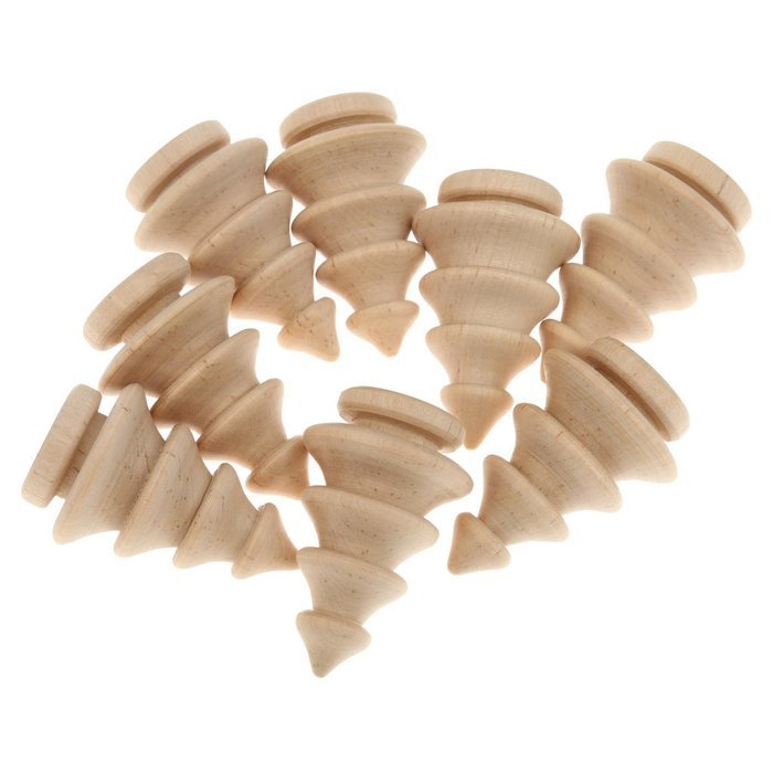 Phenovo Blank DIY Wooden Christmas Tree Peg Dolls Party Cake Toppers Pack of 10 N7