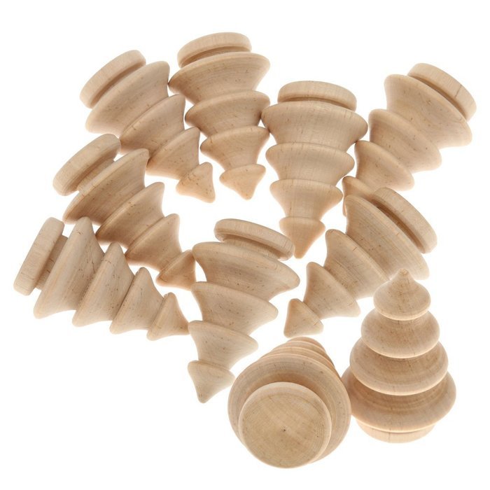 Phenovo Blank DIY Wooden Christmas Tree Peg Dolls Party Cake Toppers Pack of 10 N8