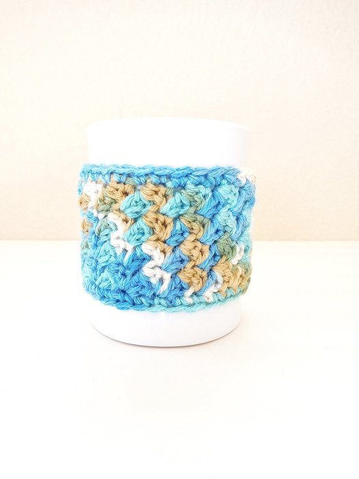 Crochet Coffee Mug Cozy, Tea Cup Sweater, Beachy N2