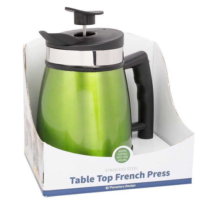 French Press Tabletop Coffee and Tea Maker Stainless Steel - 48 oz - Brushed Steel