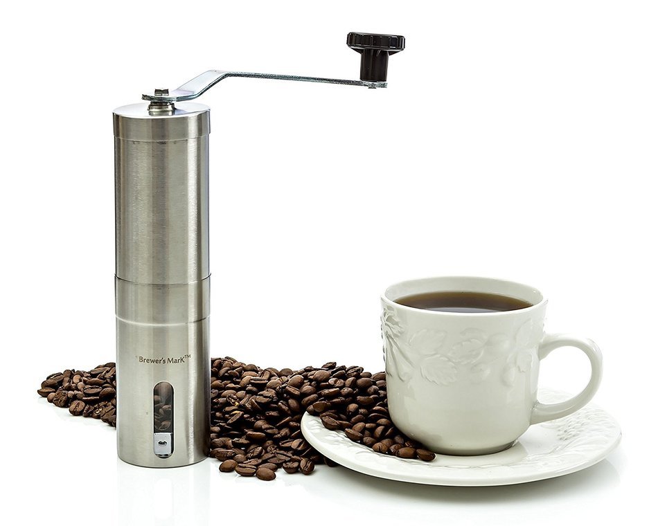 Brewer's Mark Burr Manual Coffee Grinder for Richer Aroma and Flavor than Electric Coffee Bean Mills N2