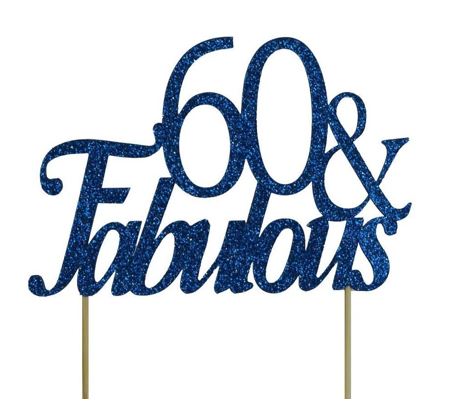 All About Details Blue 60-&-fabulous Cake Topper