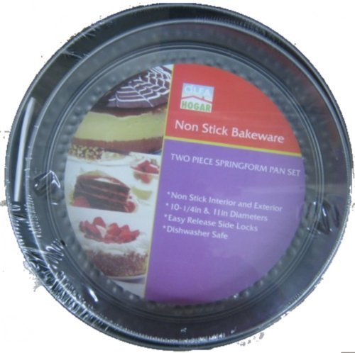 Cake Pan Set 2 Pc Springform Non-Stick 10-1/4 In & 11 In