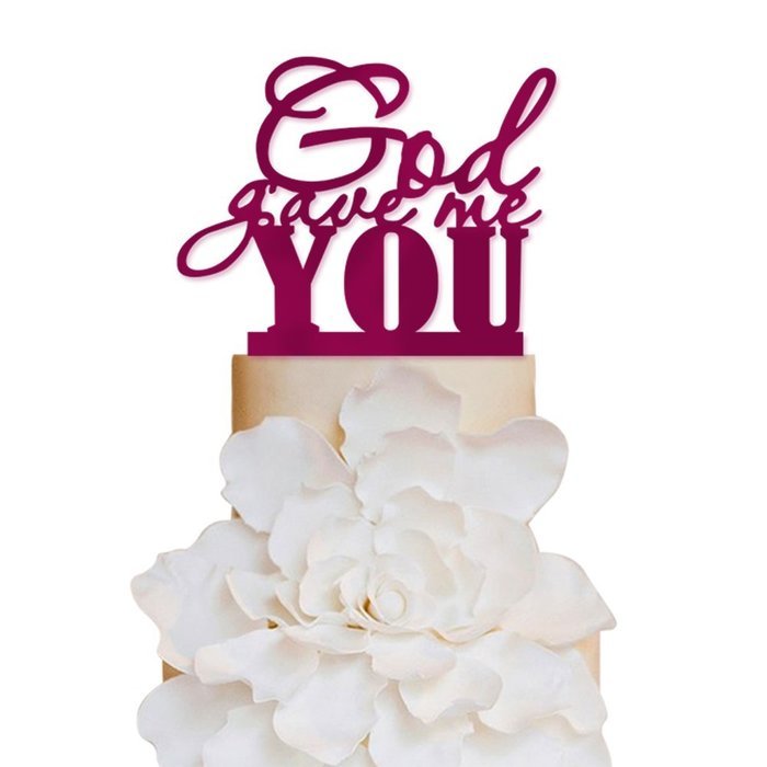 Sugar Yeti Brand Made in USA Cake Toppers God Gave Me You Wedding Cake Toppers Wedding Decoration Acrylic Cake... N188