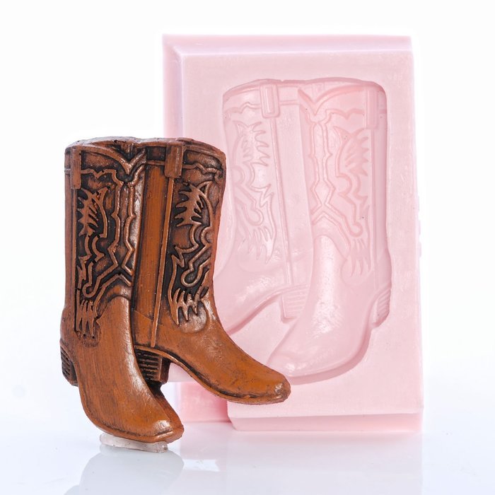 Silicone Mold Cowboy Boot Make Your Own Western Chocolate, Fondant, Candy, Soap, Resin, Clay, Wax, Flexible and...