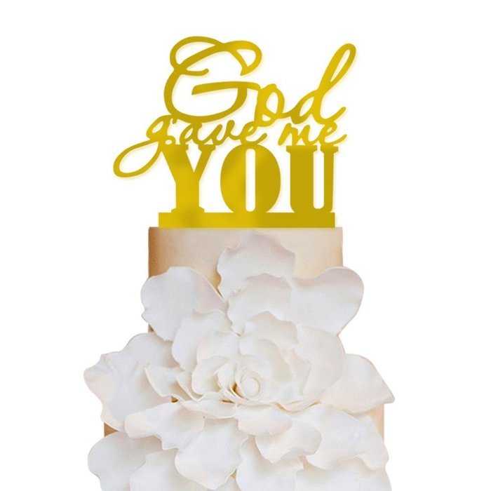 Sugar Yeti Brand Made in USA Cake Toppers God Gave Me You Wedding Cake Toppers Wedding Decoration Acrylic Cake... N191