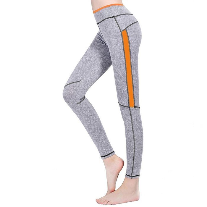 PHOTNO Women Yoga Gym High Waist Running Pants Sports Fitness Elastic Leggings