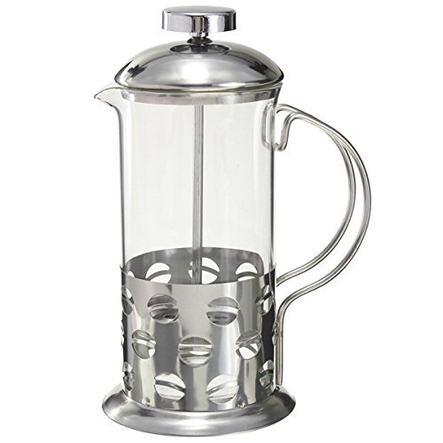 "350ml Stainless Steel Glass Teapot Cafetiere French Coffee Tea Filter Press Plunger" shopping N3