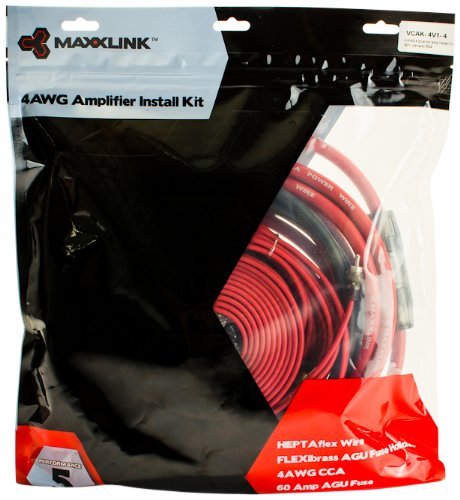 Maxxlink VCAK-4V1-4 CCA Complete 4-Channel Amplifier Installation Kit with UNItwist RCA Cable, 1000-Watt 4-Gauge