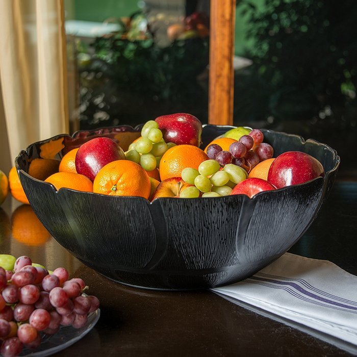 Carlisle 691903 Petal Mist Polycarbonate Bowl, 17.2 qt. Capacity, 18 x 6.25", Black (Case of 4) N3