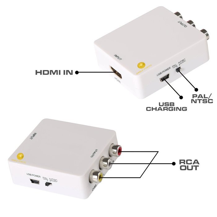 HDMI to AV Converter, Composite 1080p HDMI to 3 RCA Audio Video AV CVBS Adapter Converter HDMI 2 AV Converter... N2