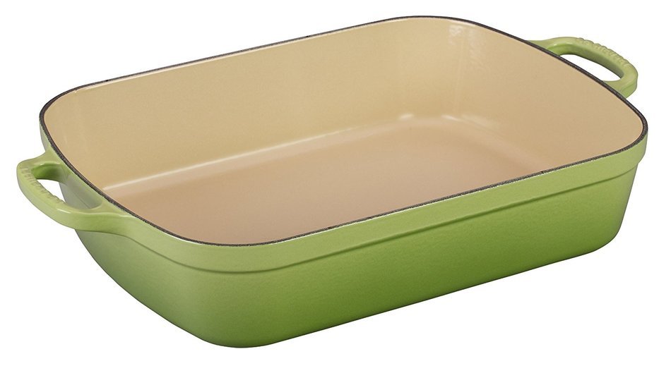 Le Creuset Signature Cast Iron Rectangular Roaster, 5.25-Quart, Palm N2