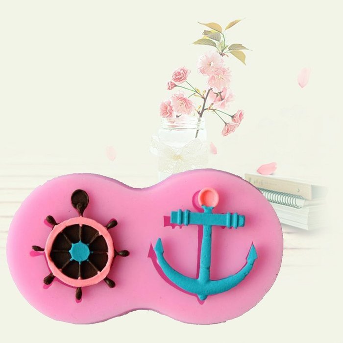 Julyshop Anchor Ship Wheel Fondant Mould Cake Decor Chocolate Biscuit Baking Mold N2