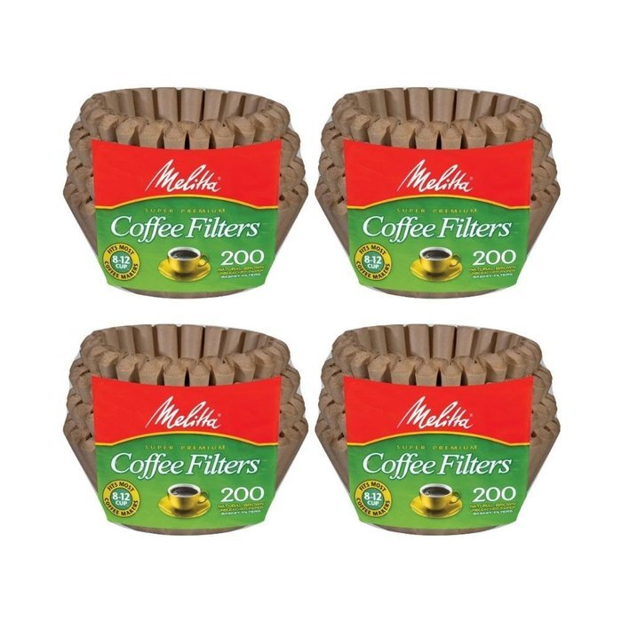 Melitta 8-12 Cup Basket Filter Paper (Natural Brown, 200 Count) N3