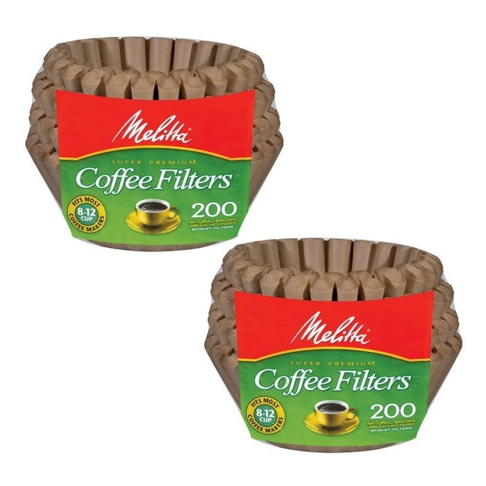Melitta 8-12 Cup Basket Filter Paper (Natural Brown, 200 Count) N5