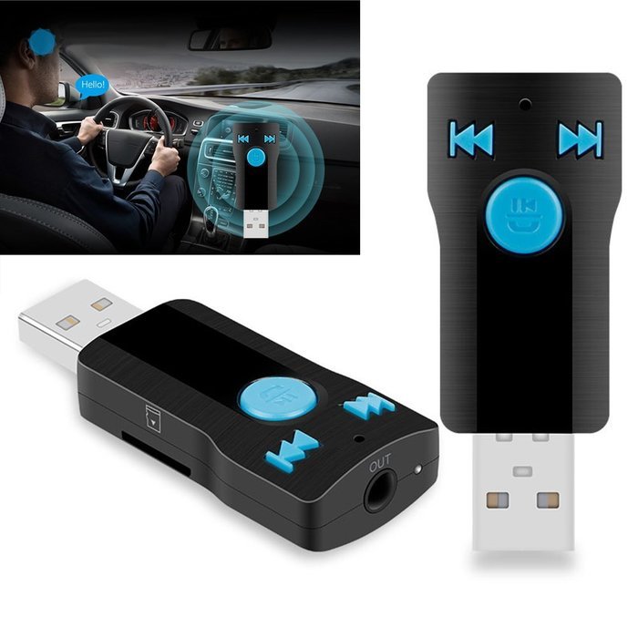 Alloet New MP3 Handsfree Bluetooth 3.0+EDR USB Receiver 5V/20Hz-15Khz Support SD Card