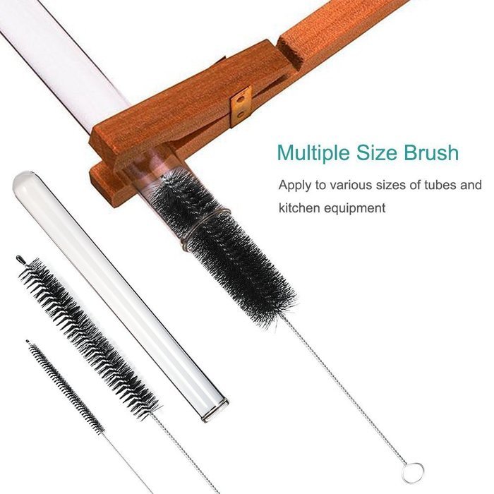 Rybka (TM) 8 Inch Nylon Tube Brush Set - - Variety Pack (10 pieces) Cleaning Brush Set for Drinking Straws, Glasses... N3
