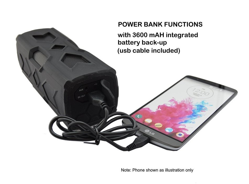 Wireless Speakers Bluetooth 4.0 by Acoustics Definition &reg; &ndash; Water Resistant/Portable/Shockproof & up to 10 Hours... N3