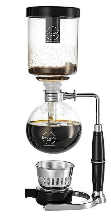 Osaka 4 Cup (20oz/600ml) Siphon Coffee Maker, Borosicilate Glass and Stainless Steel Vacuum Coffeemaker "Skytree...