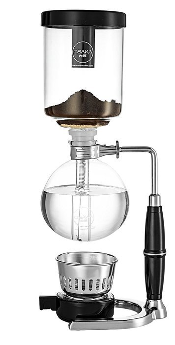 Osaka 4 Cup (20oz/600ml) Siphon Coffee Maker, Borosicilate Glass and Stainless Steel Vacuum Coffeemaker "Skytree... N2