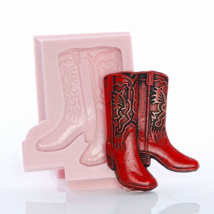 Silicone Mold Cowboy Boot Make Your Own Western Chocolate, Fondant, Candy, Soap, Resin, Clay, Wax, Flexible and... N3