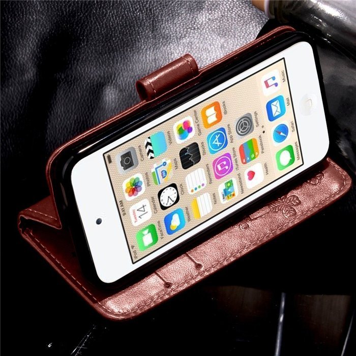 iPod touch 6 Case,iPod touch 5 Case,PHEZEN Beauty Luxury Bling Rhinestone Diamond Embossed Flower Butterfly PU... N27