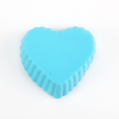 Sher 10pcs Heart Shaped Baking Molds Cake Molds Jelly Mold (Random Color)