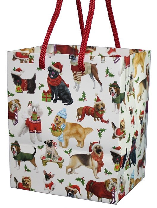 Boston International 6 Count Luv2Pak Gift Bags, Medium, Christmas Dogs