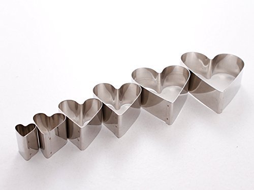 Heart Shape Leaf Steel Cookie Cake Cutter 1? deep set of 6 - Decorating tool N3