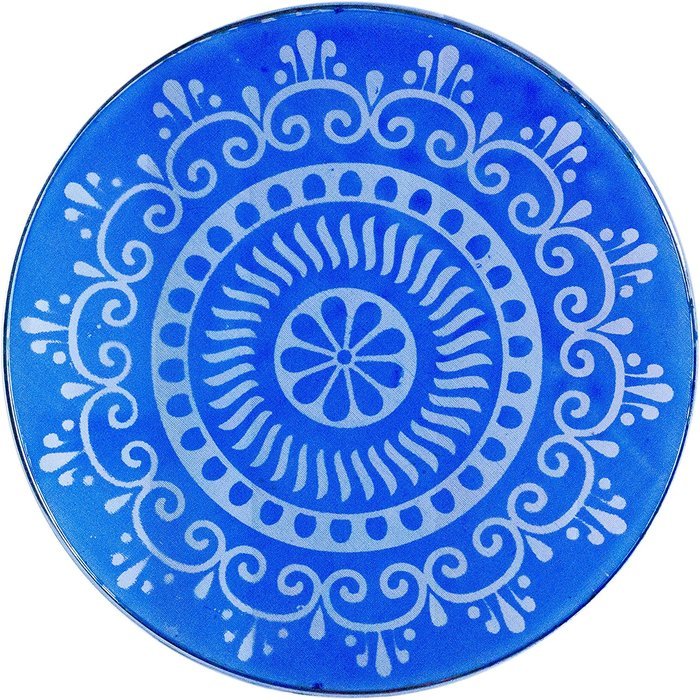 Diwali Rangoli Floor Art Stencil Kit with Two 12" stencils and Three colors with dispensers in a Jute Bag N5