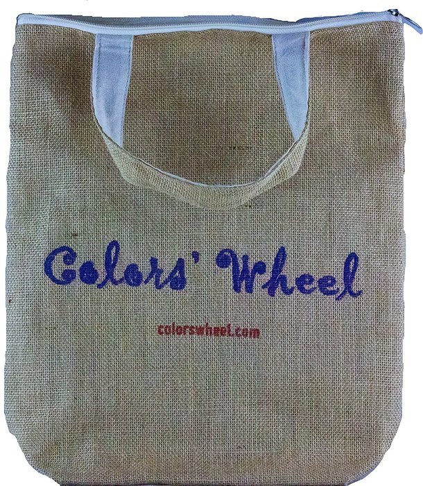 Diwali Rangoli Floor Art Stencil Kit with Two 12" stencils and Three colors with dispensers in a Jute Bag N6