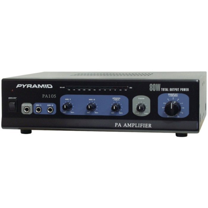 Pyramid PA105 PA Amplifier 80W W/Phono & Aux RCA Input Jacks Consumer Electronics