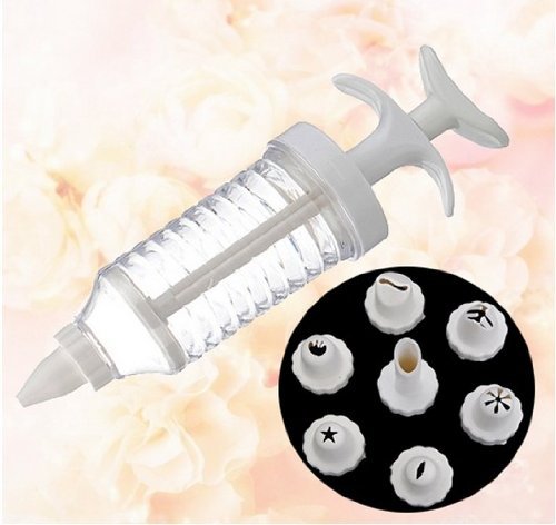 Autek 8 Tips Nozzle Cake Syringe Cupcake Decorating Icing Piping Gun Set Tool Kit New(3dmold-64)