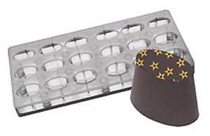Fat Daddio's PCMM-04 18-Piece Oval Angled Chocolate and Candy Mold Tray Set