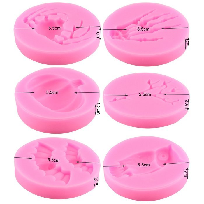 Mujiang Silicone Jello Candy Chocolate Fondant Molds Gothic Halloween N2