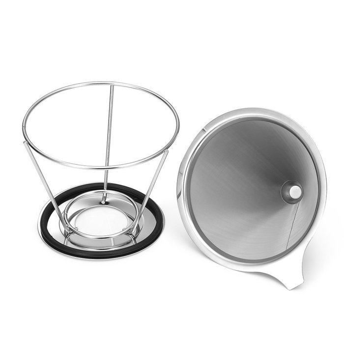 Solefun Pour Over Coffee Filter Cone Coffee Dripper Paperless, Permanent Stainless Steel Ultra Fine Micro Mesh...