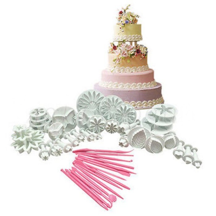 Edal 47pcs DIY Sugarcraft Cake Decorating Fondant Icing Plunger Tools Mold Mould N2