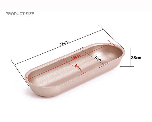 2 PCs Nonstick Home Baking Oval Metal Hotdog Mold Pan 7 Inch N2