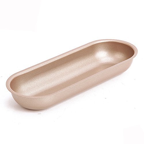 2 PCs Nonstick Home Baking Oval Metal Hotdog Mold Pan 7 Inch N3