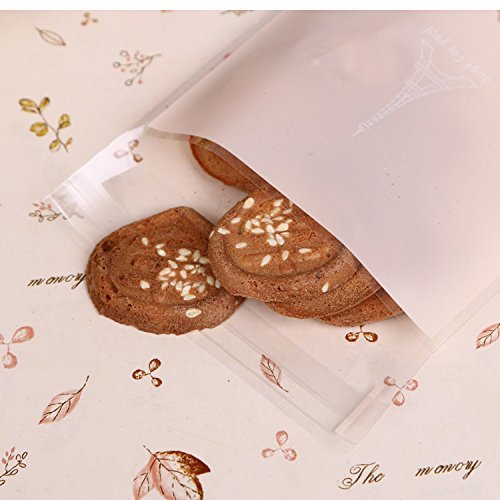 Harulu 100 pcs Lace Self Adhesive Cookie Candy Package Gift Bags Cellophane Birthday (Lace bow) N3