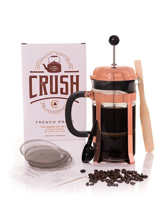 French Press & Tea Infuser 32 | 34 Ounce | 1 Liter Avignon-Copper Cafe Crush Club 12 Pack Bulk Purchase N2