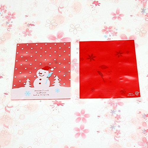 100pcs/lot Lovely Christmas Snowman Cookie Bag Ziplock N6