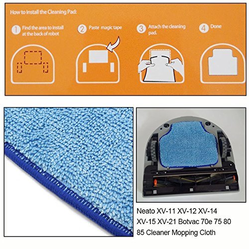 Washable Mop For Neato XV-11 XV-12 XV-14 XV-15 XV-21 Botvac 70e 75 80 85 Dry/Wet Cleaner Mopping Cloth Cleaning
